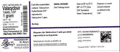 856 (Valacyclovir 1gram 42ct 60760 856 42)
